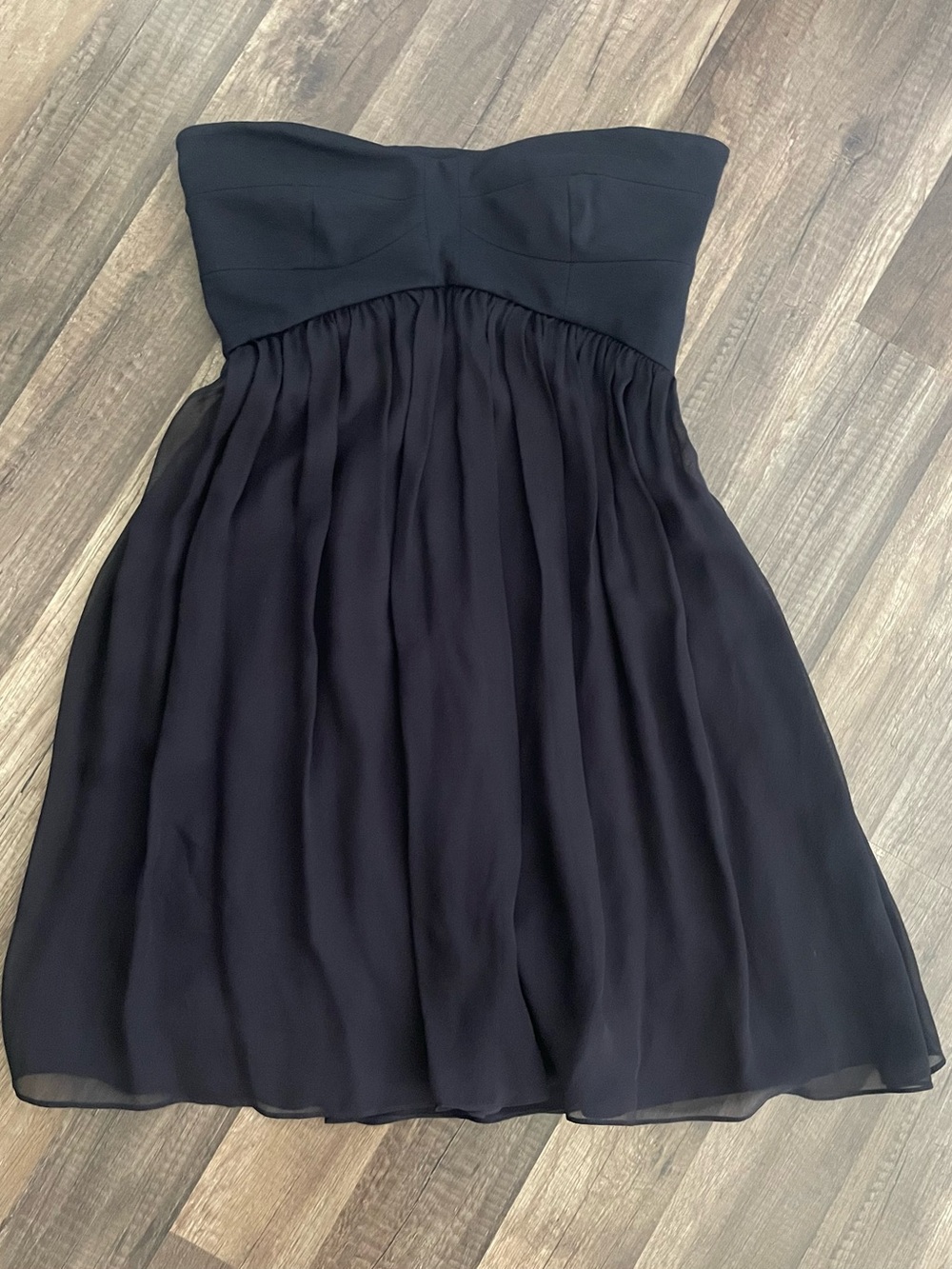 Diane von Furstenberg Strapless Black Chiffon Dress